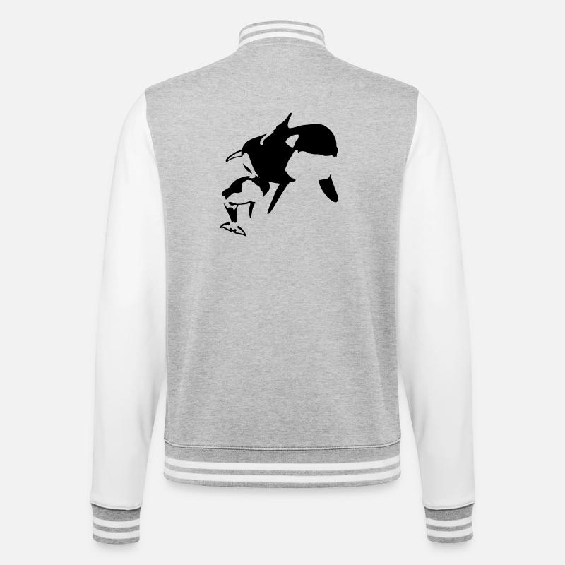 orcas - College Sweat Jacket - heather grey/white