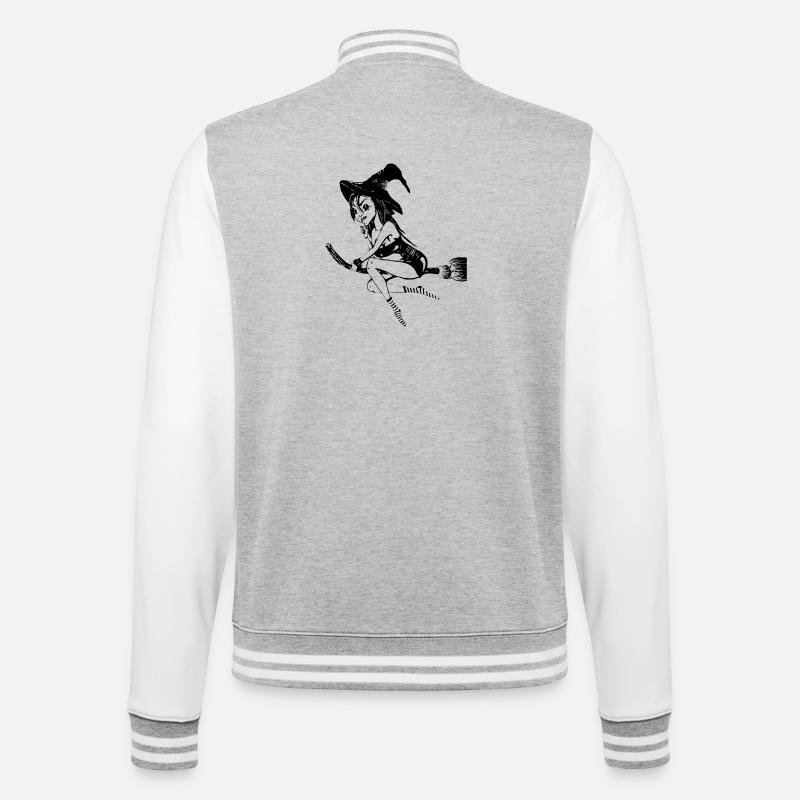 witch1 - College-Sweatjacke - Grau meliert/Weiß
