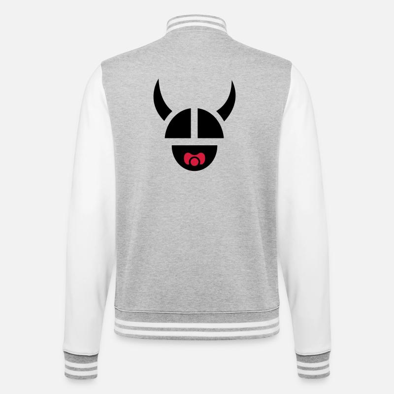 Wikingerkind - College-Sweatjacke - Grau meliert/Weiß