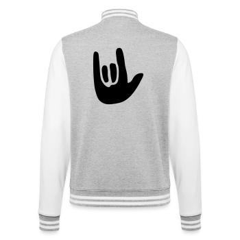 Metal hand - College Sweat Jacket - heather grey/white - Back - Marisol (170cm)