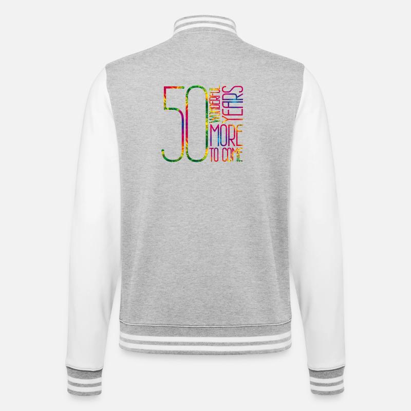 50 années merveilleuses, plus à venir - Veste Teddy - gris chiné / blanc