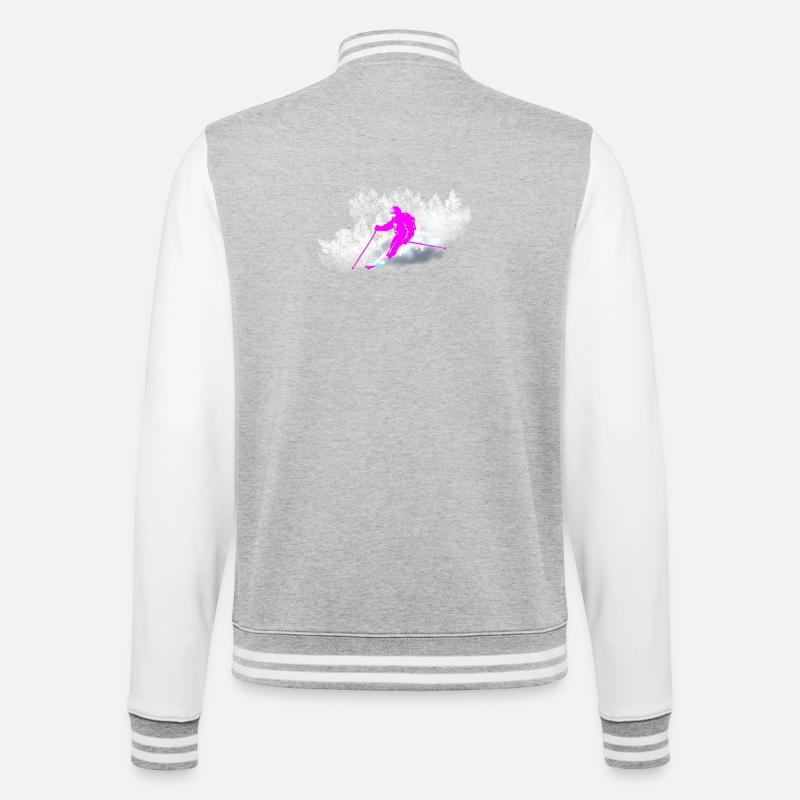 Freerider - College-Sweatjacke - Grau meliert/Weiß