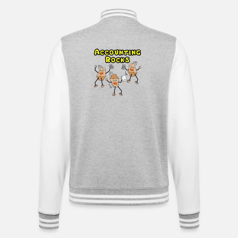 Comptabilité Rocks - Veste Teddy - gris chiné / blanc