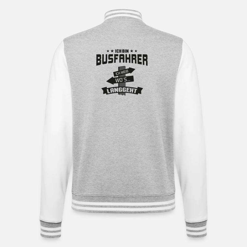 Busfahrer Schulbusfahrer Reisebusfahrer Omnibus - College-Sweatjacke - Grau meliert/Weiß