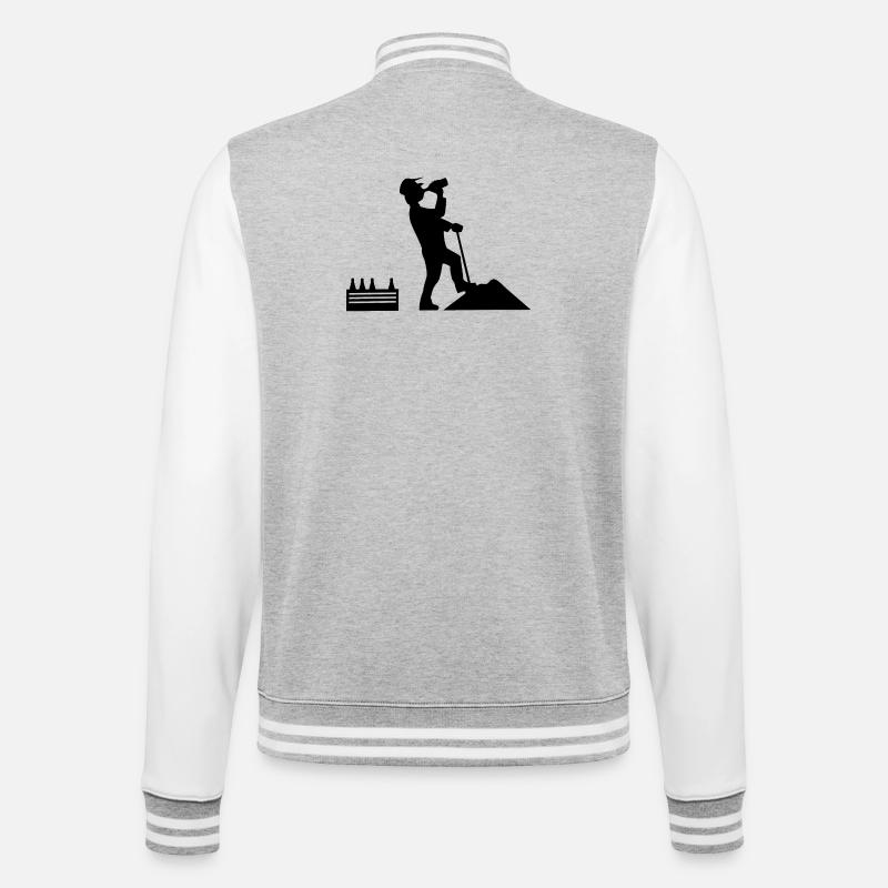 Construction worker - College Sweat Jacket - heather grey/white