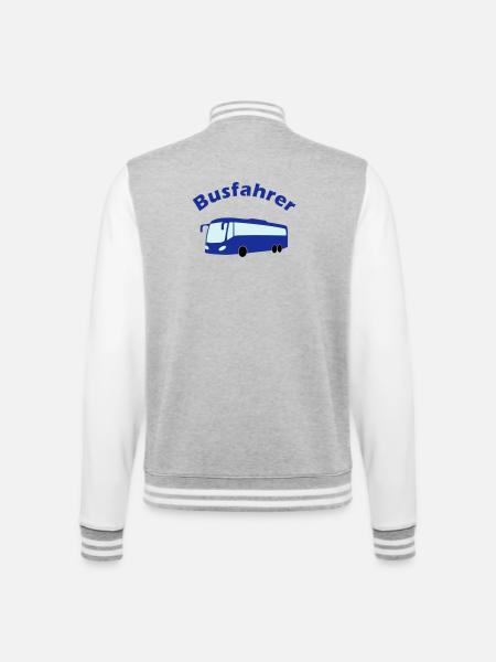 Busfahrer Design - College-Sweatjacke - Grau meliert/Weiß