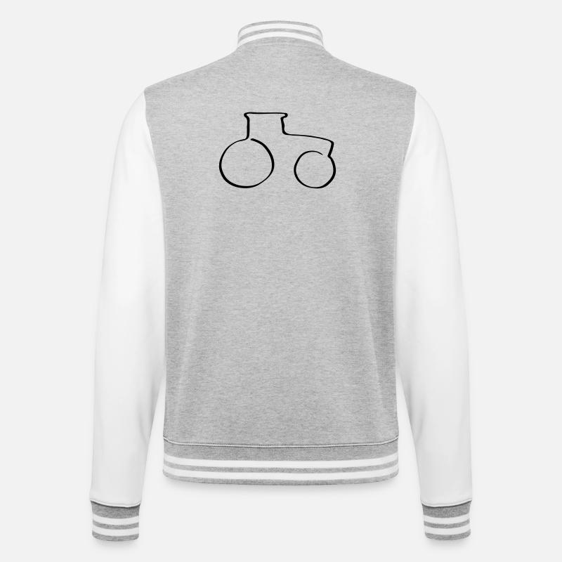 Linientraktor - College-Sweatjacke - Grau meliert/Weiß