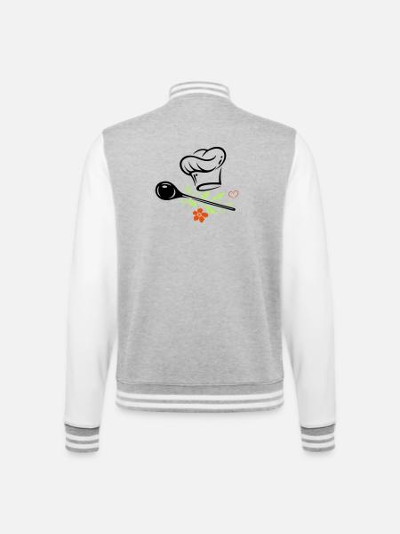 Cuillère en bois - Veste Teddy - gris chiné / blanc