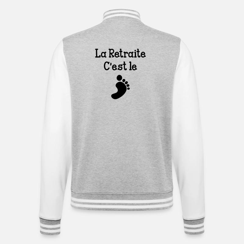 La Retraite c'est le pied ! - Veste Teddy - gris chiné / blanc