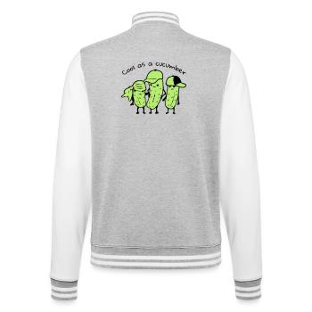 Cool as a cucumber - College-Sweatjacke - Grau meliert/Weiß - Hinten - Marisol (170cm)