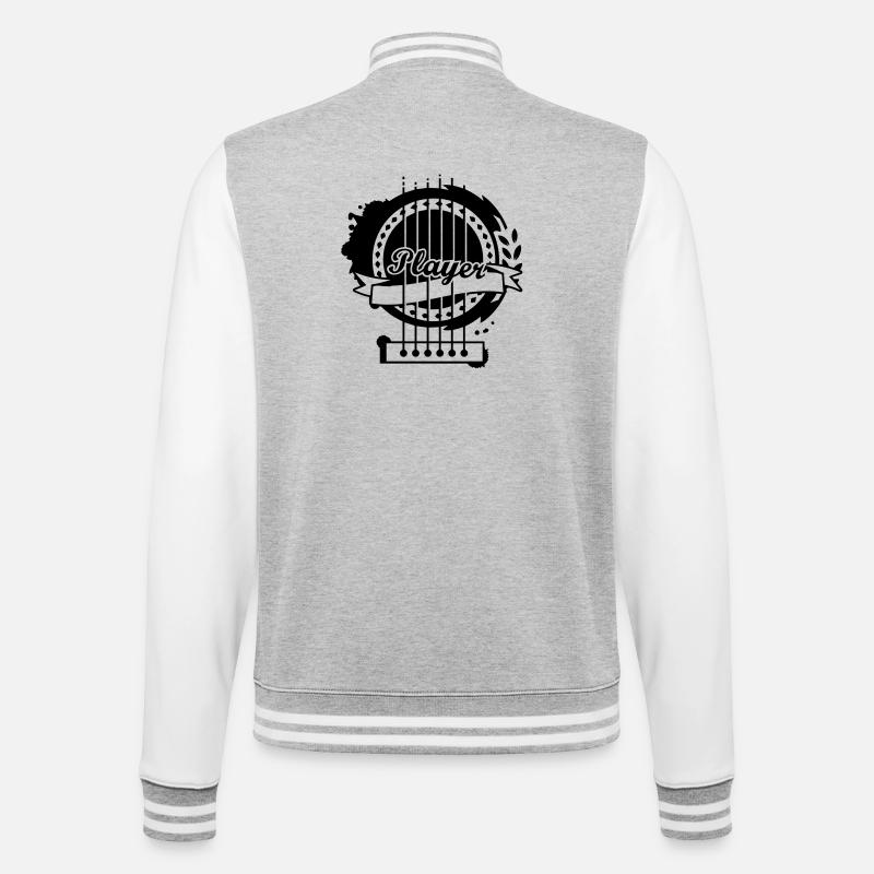 Schallloch einer Gitarre - College-Sweatjacke - Grau meliert/Weiß