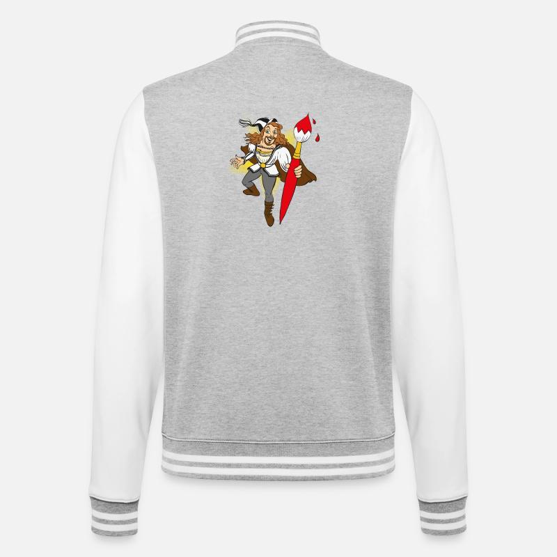 duerer-comic - Veste Teddy - gris chiné / blanc