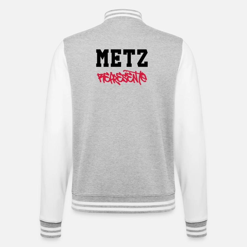 Metz Représente ! - Veste Teddy - gris chiné / blanc