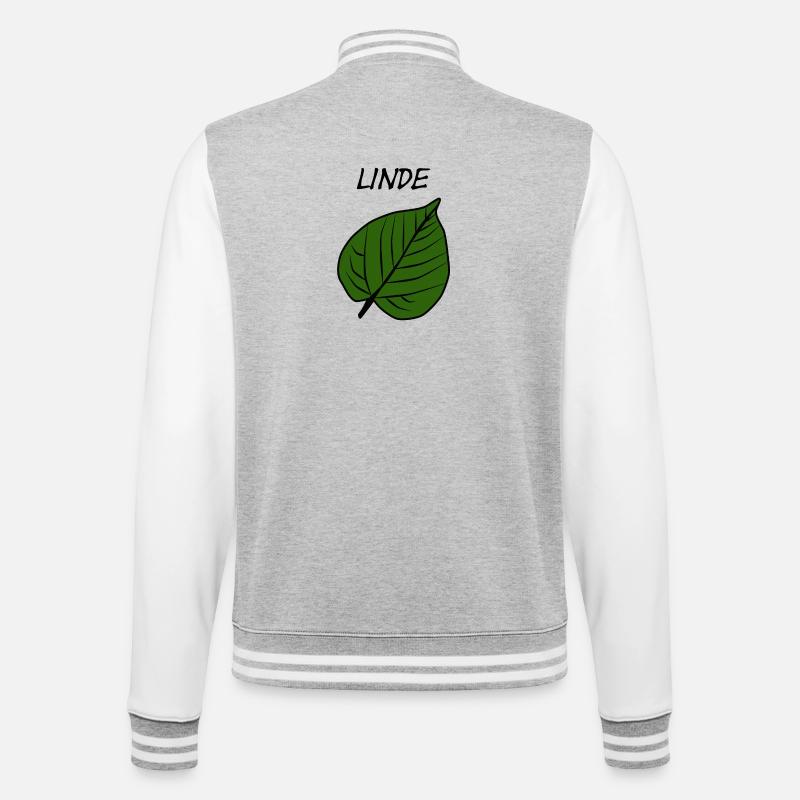Green leaf pattern nature design - College Sweat Jacket - heather grey/white