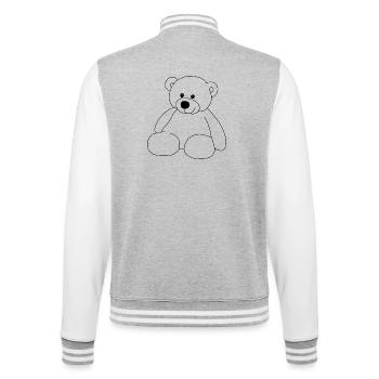 Teddy - College Sweat Jacket - heather grey/white - Back - Marisol (170cm)