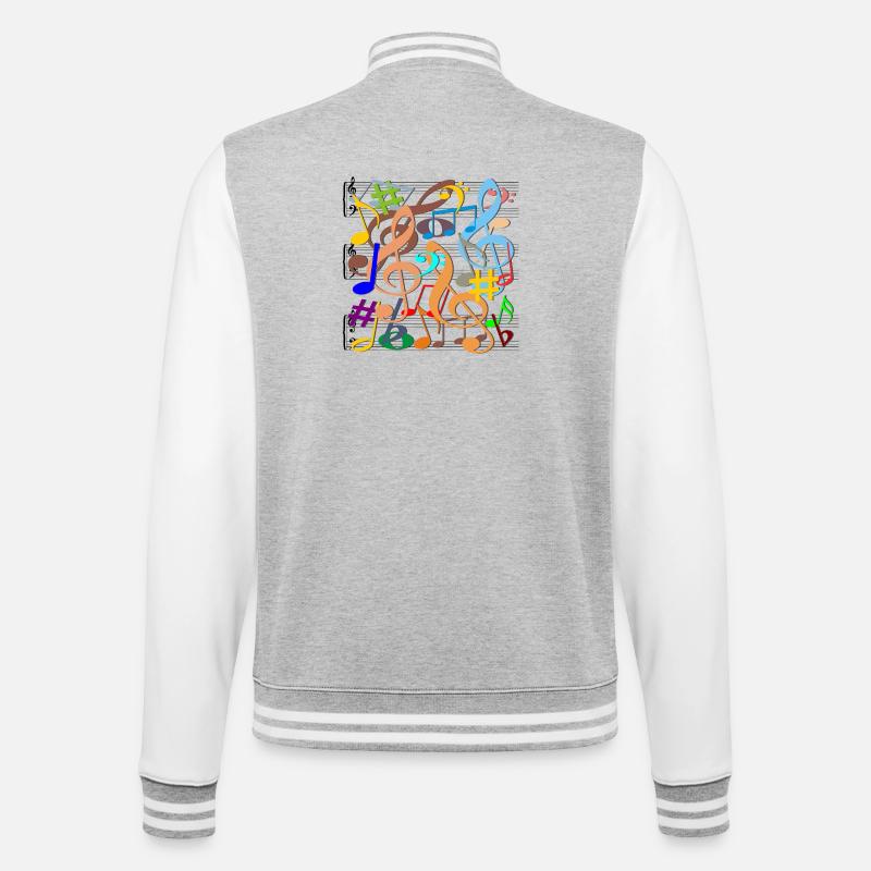 Musical Notes - College Sweat Jacket - heather grey/white