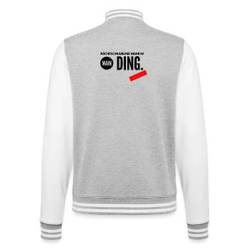 Rechschreibung Schule Deutsch witziges Design - College-Sweatjacke - Grau meliert/Weiß - Hinten - Marisol (170cm)