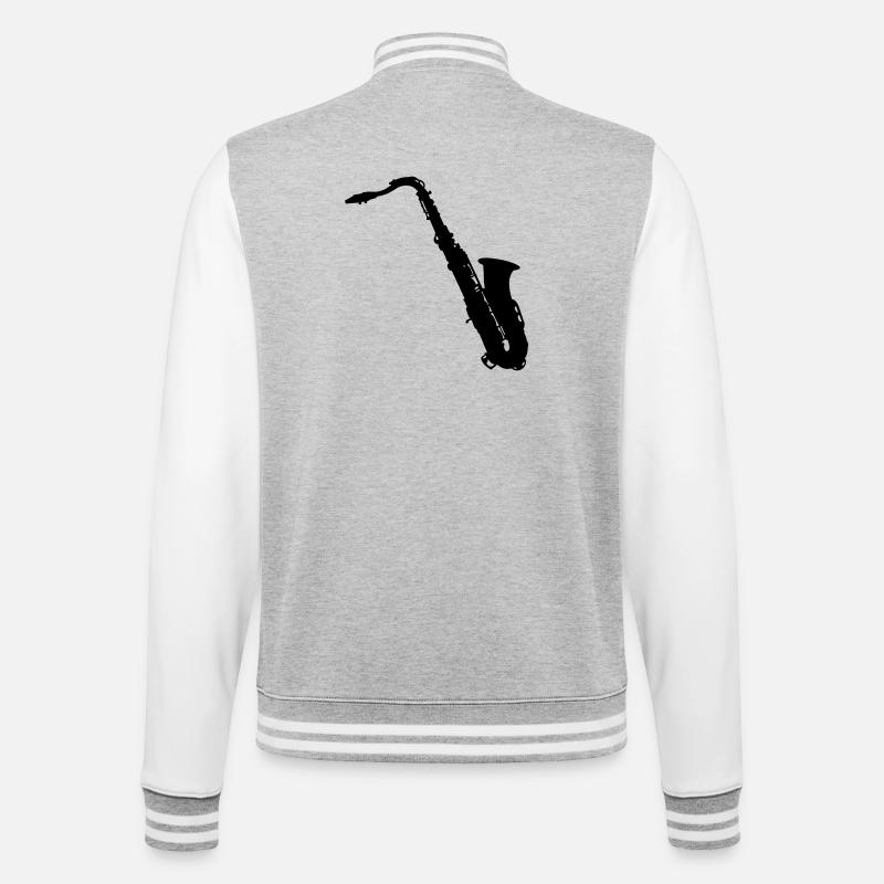 saxophone - Veste Teddy - gris chiné / blanc