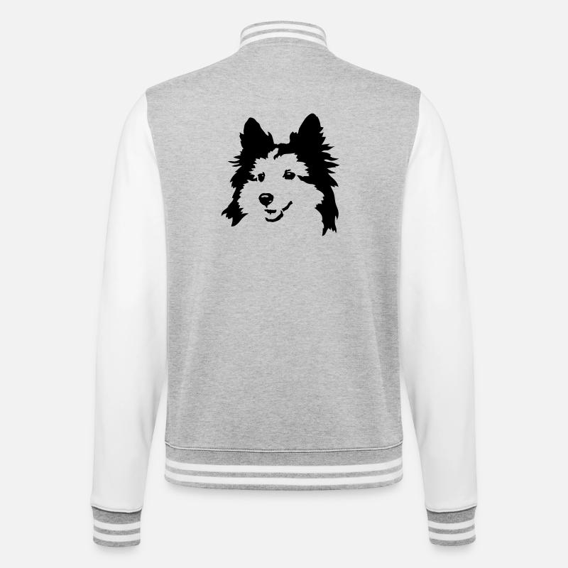 Hund - College-Sweatjacke - Grau meliert/Weiß