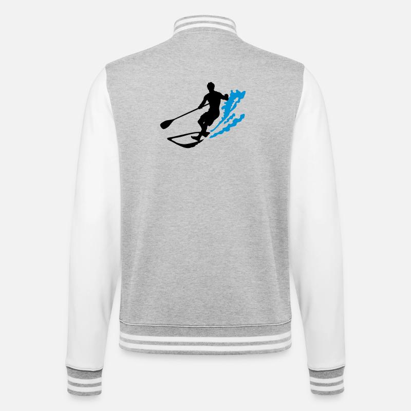 stand up paddling - College-Sweatjacke - Grau meliert/Weiß