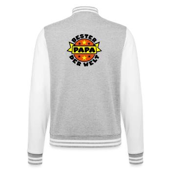 papa vatertag himmelfahrt - College-Sweatjacke - Grau meliert/Weiß - Hinten - Marisol (170cm)
