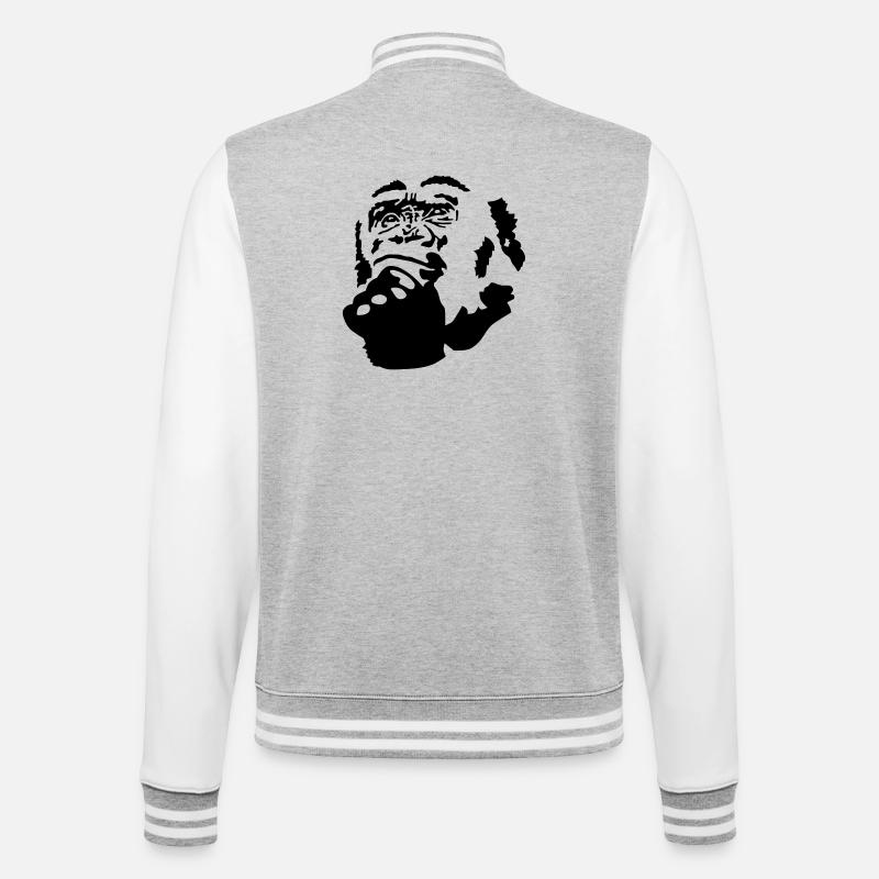 monkey - College Sweat Jacket - heather grey/white