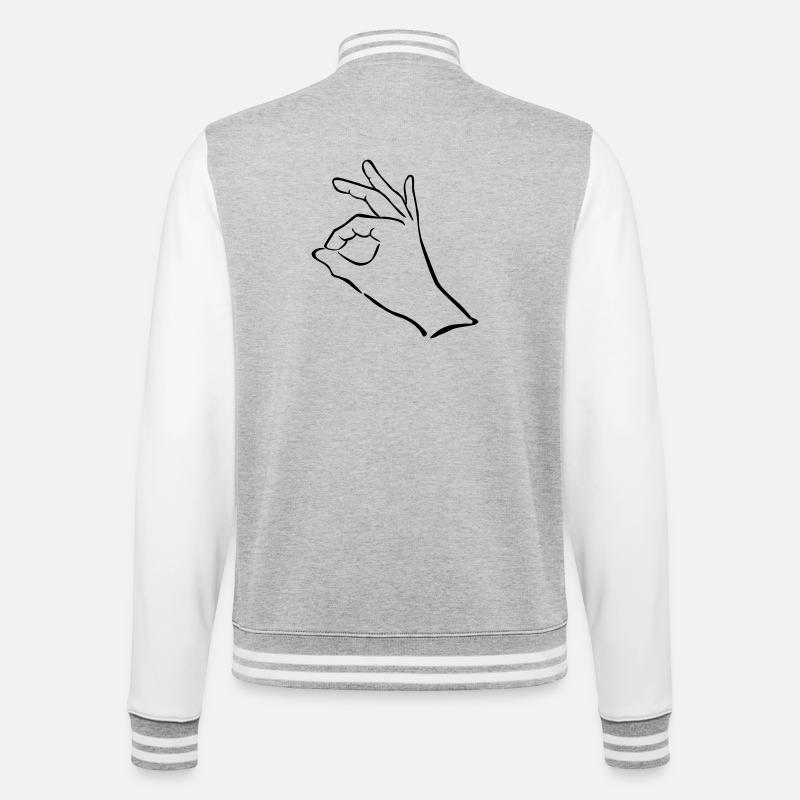 main - Veste Teddy - gris chiné / blanc