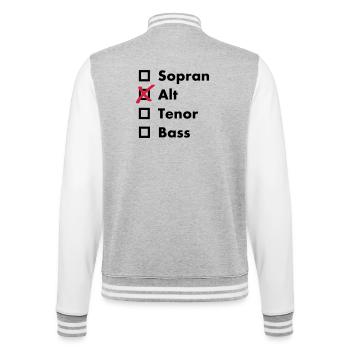 Alt - College-Sweatjacke - Grau meliert/Weiß - Hinten - Marisol (170cm)
