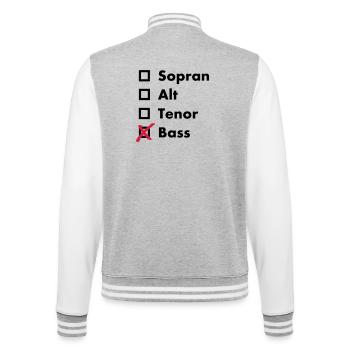 Bass - College-Sweatjacke - Grau meliert/Weiß - Hinten - Marisol (170cm)