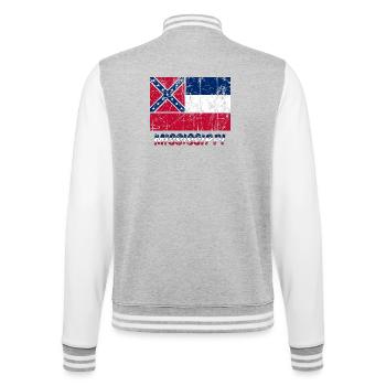 Mississippi flag flag USA America Amerika - College Sweat Jacket - heather grey/white - Back - Marisol (170cm)