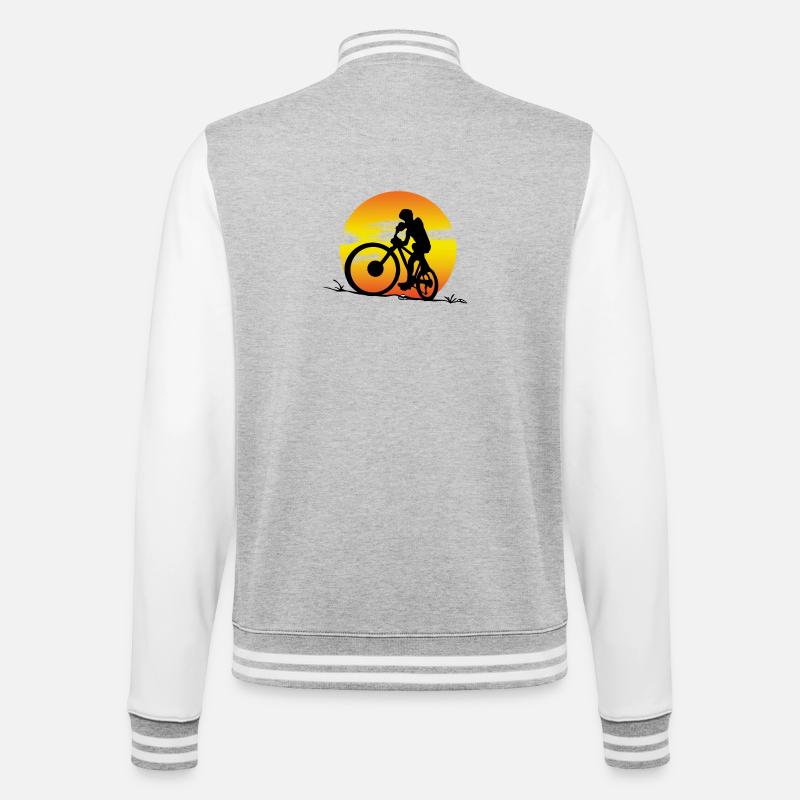 Coucher de soleil VTT - Veste Teddy - gris chiné / blanc
