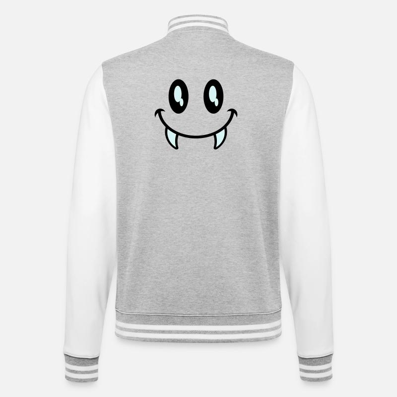 kleines monster smiley - College-Sweatjacke - Grau meliert/Weiß