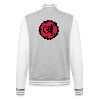 MTB Mountainbike sprung Kettenblatt - College-Sweatjacke - Grau meliert/Weiß - Hinten - Marisol (170cm)