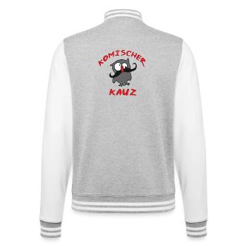 komischer Kauz - College-Sweatjacke - Grau meliert/Weiß - Hinten - Marisol (170cm)