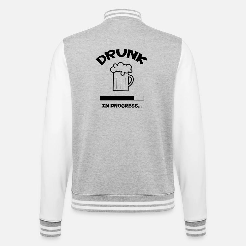 Drunk in progress... - College-Sweatjacke - Grau meliert/Weiß