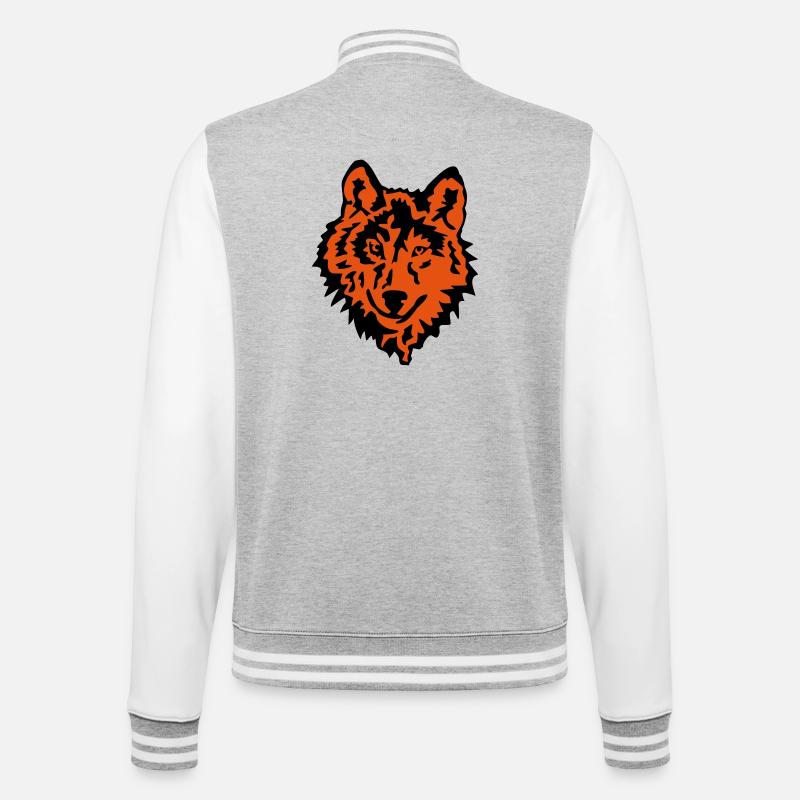 le loup - Veste Teddy - gris chiné / blanc
