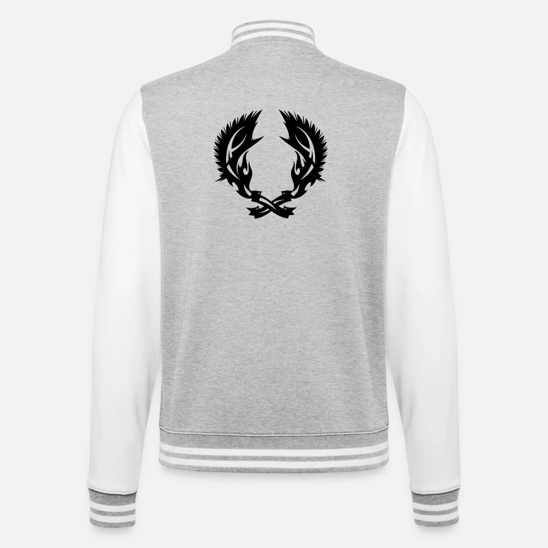 Wing fire emblem - College Sweat Jacket - heather grey/white