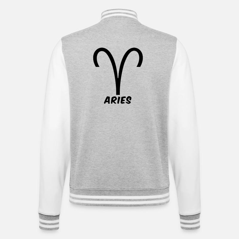Widder Sternzeichen Widder Widder Horoskop - College-Sweatjacke - Grau meliert/Weiß