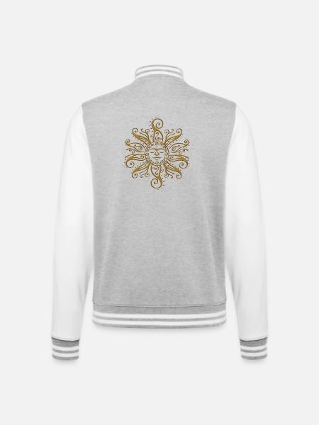 Sonne Gold Goldene Sonne Mehndi Summer Vibes - College-Sweatjacke - Grau meliert/Weiß