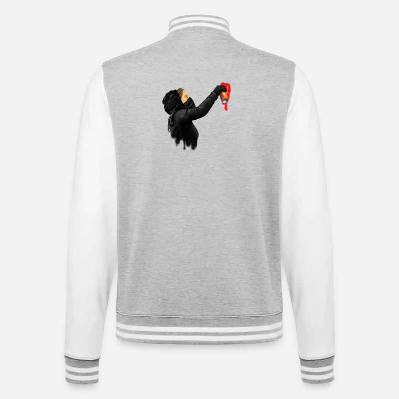 graffiti - College Sweat Jacket - heather grey/white