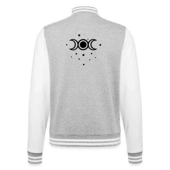 Triple Moon mit vielen kleinen Sternen. - College-Sweatjacke - Grau meliert/Weiß - Hinten - Marisol (170cm)