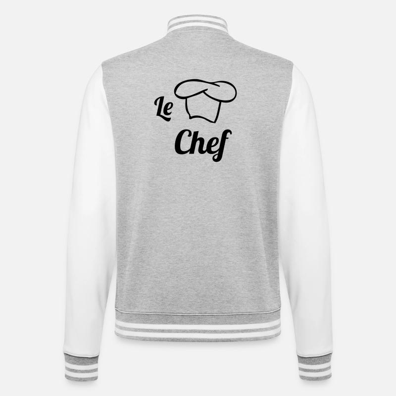 Le Chef - Veste Teddy - gris chiné / blanc