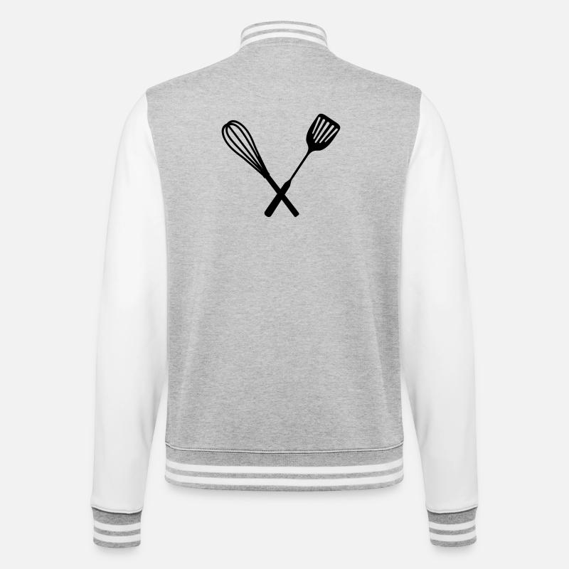 Cuisine - Veste Teddy - gris chiné / blanc