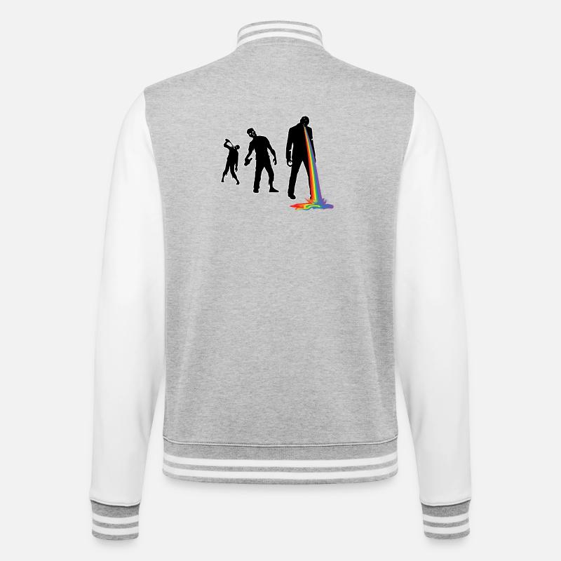 walking drunken rainbow - College-Sweatjacke - Grau meliert/Weiß