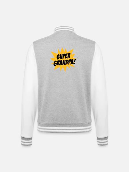 Super Grandpa ! - College Sweat Jacket - heather grey/white