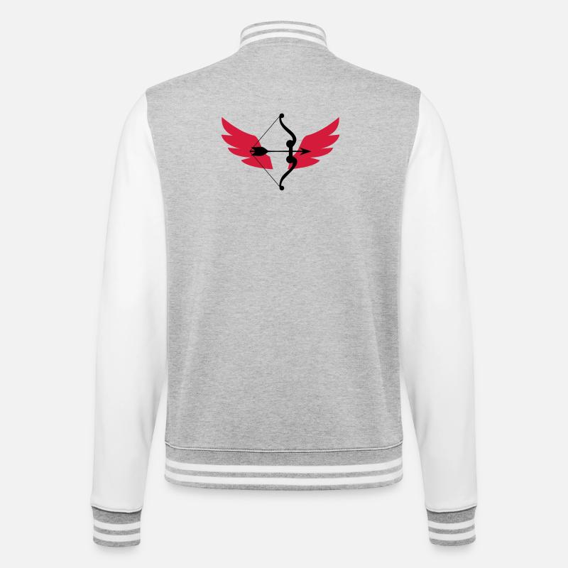 Archery / Bogenschießen / Tir à l'arc - College-Sweatjacke - Grau meliert/Weiß