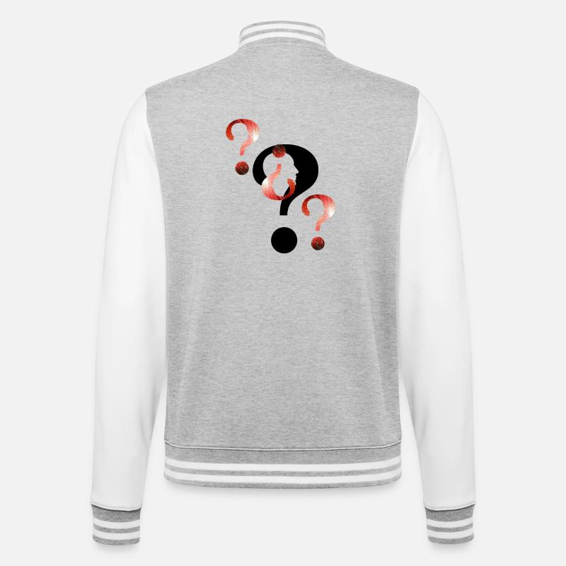 Question mark Fireworks - College Sweat Jacket - heather grey/white