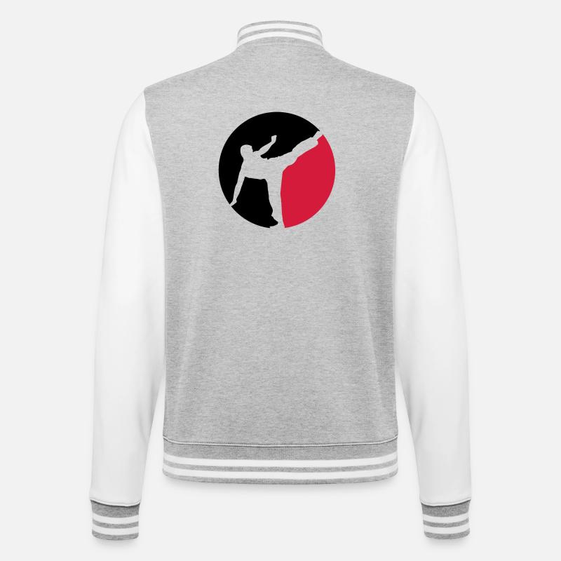 Karate - College Sweat Jacket - heather grey/white