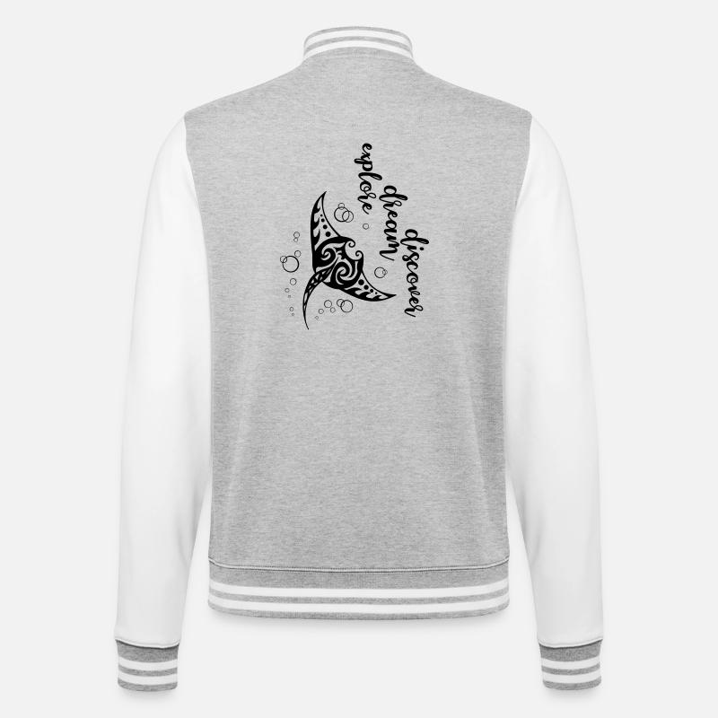 Explore Dream Discover - Manta - College-Sweatjacke - Grau meliert/Weiß