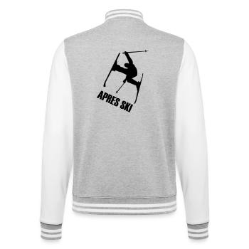 Ski, ski, skiing, après ski, freeski, winter, snow - College Sweat Jacket - heather grey/white - Back - Marisol (170cm)
